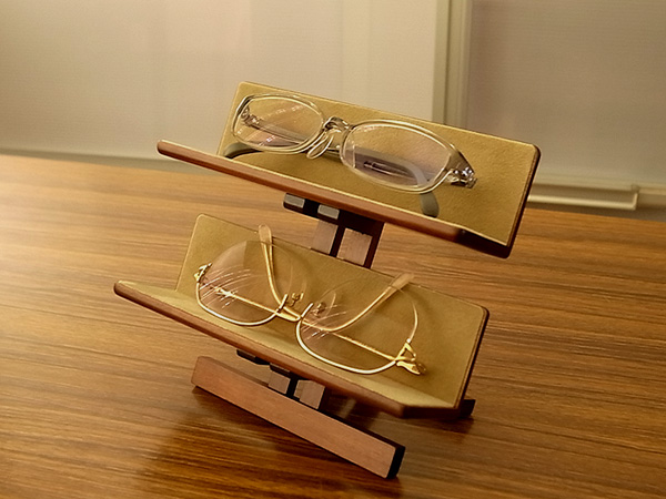 眼鏡スタンド [メガネ置き,２個,小物,腕時計,鍵,布貼り]